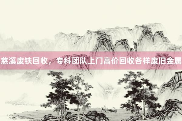 慈溪废铁回收，专科团队上门高价回收各样废旧金属