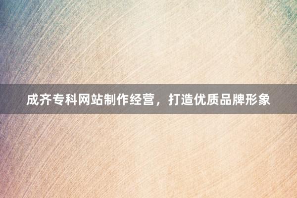 成齐专科网站制作经营，打造优质品牌形象
