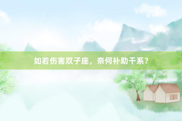 如若伤害双子座，奈何补助干系？